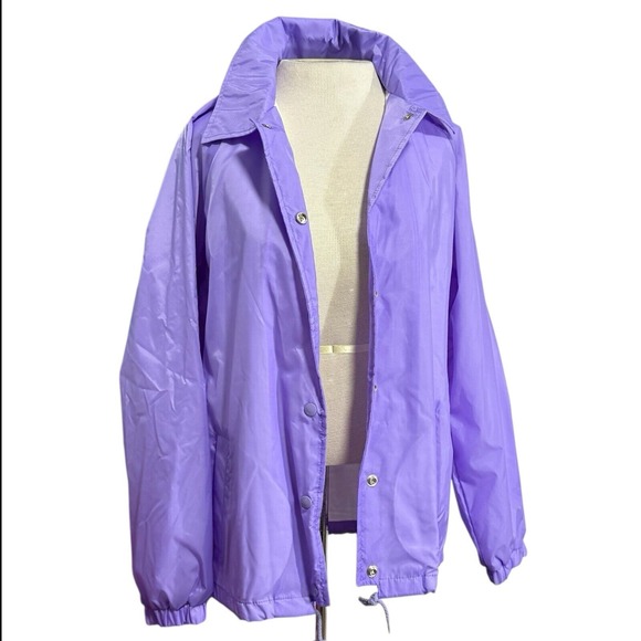 Current Air Jackets & Blazers - Vintage NOS 1980s Lilac Wind Breaker Jacket Current Seen Size M Snap Front New!!